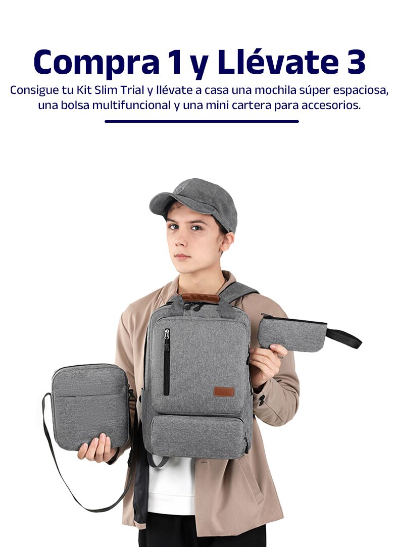 Kit de Mochilas Slim Trial (Compra 1 y Llévate 3) - Clube Boss