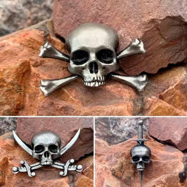 Broche Vintage de Calavera Estilo Motero - Clube Boss
