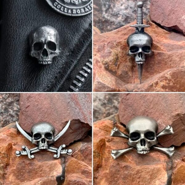 Broche Vintage de Calavera Estilo Motero - Clube Boss