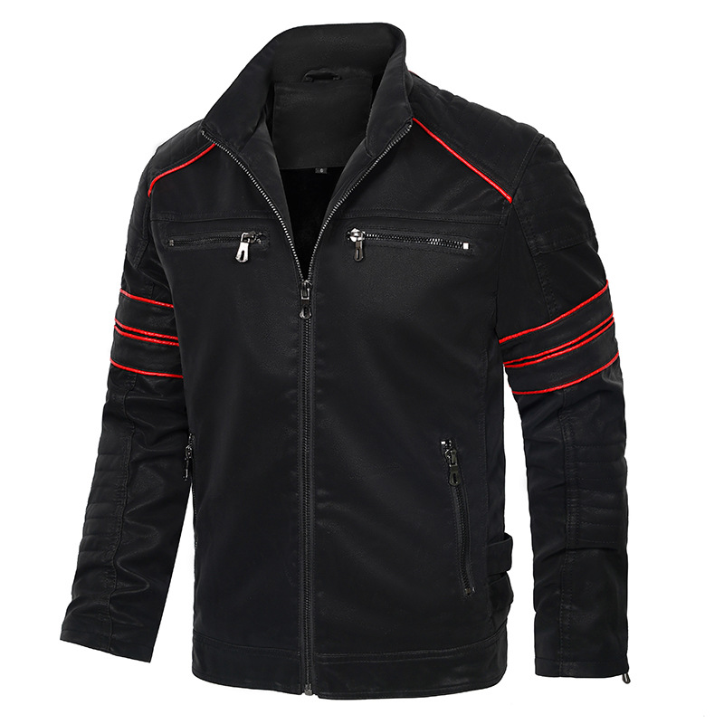 Chaqueta de Cuero Masculina Goth Black - Clube Boss