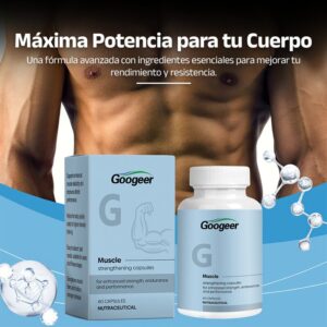 Googeer Muscle Pure Lion’s Mane Caps - Potenciado con Moringa, Tongkat Ali y Aceite de Hígado de Bacalao (60 caps.)