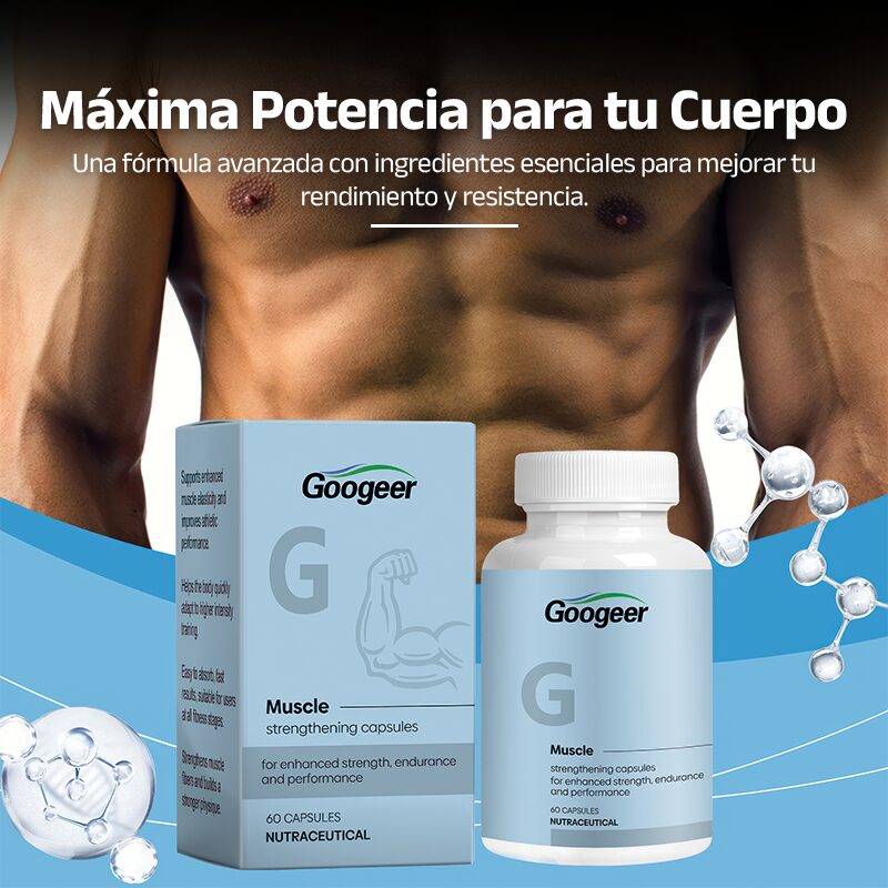 Googeer Muscle Pure Lion’s Mane Caps - Potenciado con Moringa, Tongkat Ali y Aceite de Hígado de Bacalao (60 caps.)