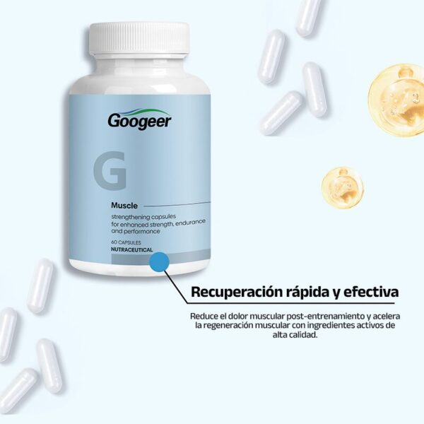 Googeer Muscle Pure Lion’s Mane Caps - Potenciado con Moringa, Tongkat Ali y Aceite de Hígado de Bacalao (60 caps.)